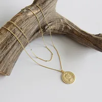 Hxl402 Korean Style S925 Sterling Silver Elizabeth Portrait Coin Short Pendant Clavicle Necklace Charm Women's Silver Jewelry main image 2