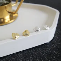 925 Sterling Silver No Inlaid Heart Earrings Ear Studs main image 2