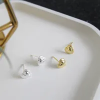 925 Sterling Silver No Inlaid Heart Earrings Ear Studs main image 5