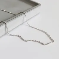 Korean Version Of S925 Sterling Silver Wild Round Bead Snake Bone Box Cross Melon Seed Necklace main image 2
