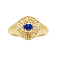 Hot-selling Ring Classic Devil's Eye Bracelet Copper Plated 18k Gold Sapphire Open Ring main image 1