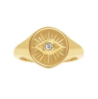 Hot-selling Ring Classic Devil's Eye Bracelet Copper Plated 18k Gold Sapphire Open Ring main image 5