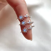 New Plum Blossom Butterfly Open Ring 18k Gold Zircon Inlaid Copper Adjustable Ring main image 4