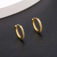 Lady Geometric Zircon Earrings main image 4