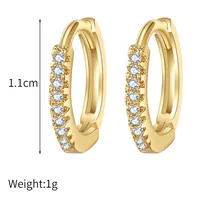 Lady Geometric Zircon Earrings main image 5