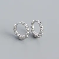 Yhe0376 Retro S925 Silver Heavy Industry Twisted Metal Wind Ear Ring Ear Buckle sku image 1