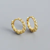 Yhe0376 Retro S925 Silver Heavy Industry Twisted Metal Wind Ear Ring Ear Buckle sku image 2