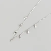 Yhn063 S925 Sterling Silver Small Pepper Stacked Clavicle Chain Necklace Silver Necklace sku image 2