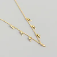 Yhn063 S925 Sterling Silver Small Pepper Stacked Clavicle Chain Necklace Silver Necklace sku image 1