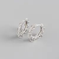 925 Sterling Silver Gem Geometric Earrings Ear Studs sku image 1