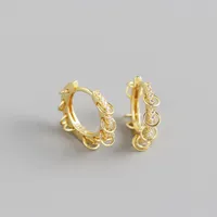 925 Sterling Silver Gem Geometric Earrings Ear Studs sku image 2