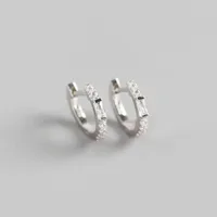 Yhe0153 Best Seller In Europe And America S925 Sterling Silver Ins Wind Long Square Stone Diamond Personality Hipster Ear Ring Ear Clip Ear Studs sku image 1