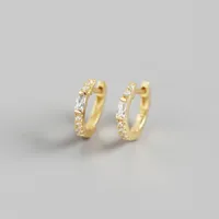 Yhe0153 Best Seller In Europe And America S925 Sterling Silver Ins Wind Long Square Stone Diamond Personality Hipster Ear Ring Ear Clip Ear Studs sku image 2