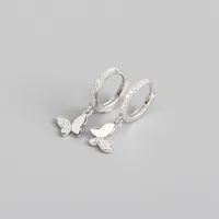 925 Sterling Silver Gem Insect Earrings sku image 1