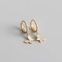 925 Sterling Silver Gem Insect Earrings sku image 2