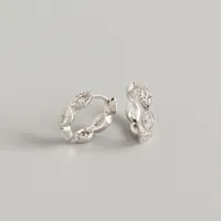 925 Sterling Silver Gem Geometric Earrings Ear Studs sku image 1