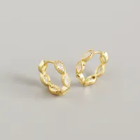 925 Sterling Silver Gem Geometric Earrings Ear Studs sku image 2