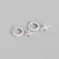 Fashion Cross Diamond Gem Earrings sku image 1