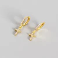 Fashion Cross Diamond Gem Earrings sku image 2