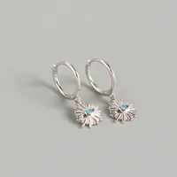 Yhe0208 S925 Sterling Silver Geometric Eyes Diamond Devil Eyes Earrings sku image 2