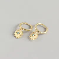 Yhe0208 S925 Sterling Silver Geometric Eyes Diamond Devil Eyes Earrings sku image 1