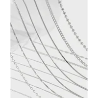 Korean Version Of S925 Sterling Silver Wild Round Bead Snake Bone Box Cross Melon Seed Necklace sku image 4