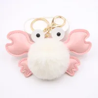 Original Cross-border Crab Hair Ball Bag Small Pendant Key Chain School Bag Accessories Wallet Small Pendant main image 1