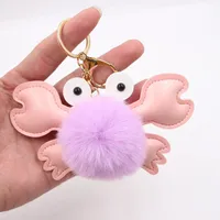 Original Cross-border Crab Hair Ball Bag Small Pendant Key Chain School Bag Accessories Wallet Small Pendant main image 2
