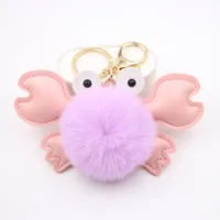 Original Cross-border Crab Hair Ball Bag Small Pendant Key Chain School Bag Accessories Wallet Small Pendant main image 3