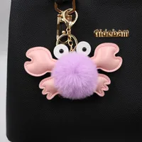 Original Cross-border Crab Hair Ball Bag Small Pendant Key Chain School Bag Accessories Wallet Small Pendant main image 4