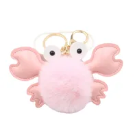 Original Cross-border Crab Hair Ball Bag Small Pendant Key Chain School Bag Accessories Wallet Small Pendant main image 5