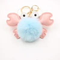 Original Cross-border Crab Hair Ball Bag Small Pendant Key Chain School Bag Accessories Wallet Small Pendant sku image 6