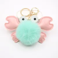Original Cross-border Crab Hair Ball Bag Small Pendant Key Chain School Bag Accessories Wallet Small Pendant sku image 7