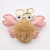 Original Cross-border Crab Hair Ball Bag Small Pendant Key Chain School Bag Accessories Wallet Small Pendant sku image 1
