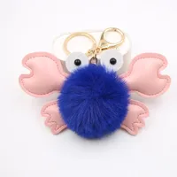 Original Cross-border Crab Hair Ball Bag Small Pendant Key Chain School Bag Accessories Wallet Small Pendant sku image 2