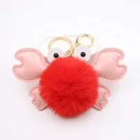 Original Cross-border Crab Hair Ball Bag Small Pendant Key Chain School Bag Accessories Wallet Small Pendant sku image 4