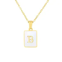 Titanium Steel 18K Gold Plated Simple Style Plating Letter Shell sku image 2