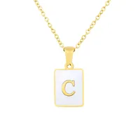 Titanium Steel 18K Gold Plated Simple Style Plating Letter Shell sku image 3