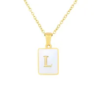 Titanium Steel 18K Gold Plated Simple Style Plating Letter Shell sku image 12