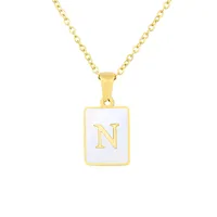 Titanium Steel 18K Gold Plated Simple Style Plating Letter Shell sku image 14
