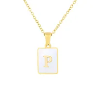 Titanium Steel 18K Gold Plated Simple Style Plating Letter Shell sku image 16