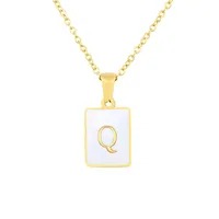 Titanium Steel 18K Gold Plated Simple Style Plating Letter Shell sku image 17