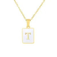 Titanium Steel 18K Gold Plated Simple Style Plating Letter Shell sku image 20