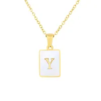Titanium Steel 18K Gold Plated Simple Style Plating Letter Shell sku image 25