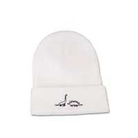 Woolen Hat Autumn And Winter New Wild Fashion Warmth Japanese Cute Two Dinosaur Knitted Hat Korean Trend sku image 3