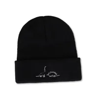 Woolen Hat Autumn And Winter New Wild Fashion Warmth Japanese Cute Two Dinosaur Knitted Hat Korean Trend sku image 1