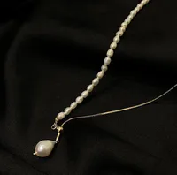 Wholesale Jewelry Heart 304 Stainless Steel Titanium Steel Freshwater Pearl 18K Gold Plated Inlaid Gold Pendant Necklace main image 2