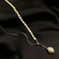 Wholesale Jewelry Heart 304 Stainless Steel Titanium Steel Freshwater Pearl 18K Gold Plated Inlaid Gold Pendant Necklace main image 3