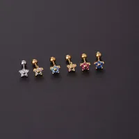 Ear Cartilage Rings & Studs Simple Style Flower Copper Artificial Gemstones main image 1