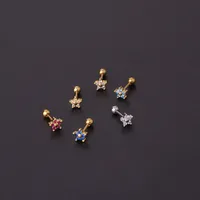 Ear Cartilage Rings & Studs Simple Style Flower Copper Artificial Gemstones main image 3
